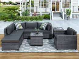 8pc Rattan Sectional Seating Group W