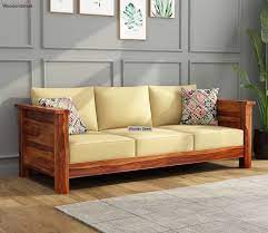 Buy 3 Seater Wooden Sofa In