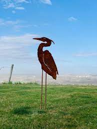 Heron Large Metal Silhouette For The
