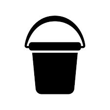 Garden Plastic Bucket Vector Glyph Icon