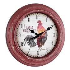 Red Rooster Quartz Og Wall Clock