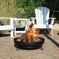 Sunnydaze 23 In Steel Wood Burning Fire Pit Bowl With Stand Black