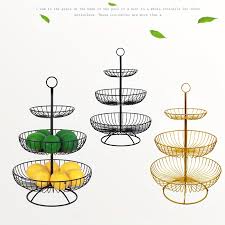 3 Tier Fruit Basket For Kitchen Metal
