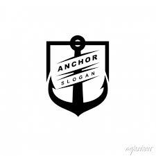 Abstract Vintage Anchor Shield Black