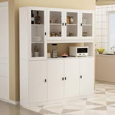 White Wood Combination Storage Cabinet