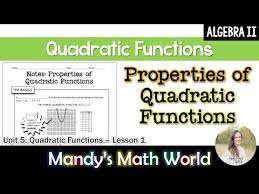 Algebra 2 Unit 5 Quadratic Functions