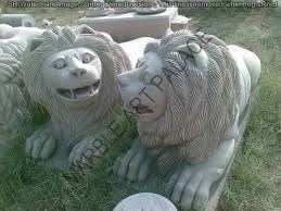 Hand Carved Stone Lion Statue At Rs