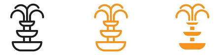 Serene Fountain Icon For Landscape And