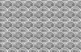 Black Art Deco Fan Pattern Wallpaper