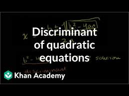 Discriminant Of Quadratic Equations