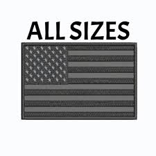 Usa American Flag Black Grey Patch