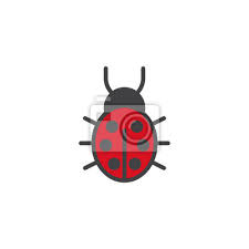Ladybug Filled Outline Icon Line