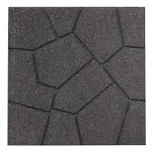 Rubberific 16 In X 16 In Gray Dual Sided Rubber Paver 9 Pack