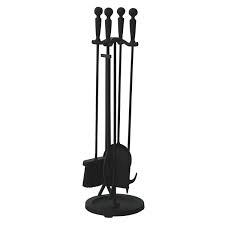 Fireplace Tool Set With Double Rods