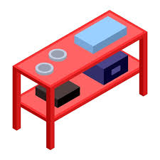 Vector Red Rack Icon Isometric