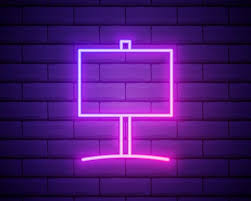 Glowing Neon Signboard Hanging Icon
