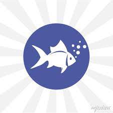 Fish Icon Isolated On White Wall