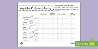 Vegetable Preference Survey Worksheet