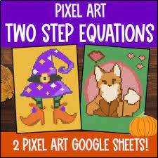 Solving Two Step Equations Pixel Art