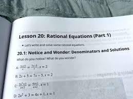 Solved Lesson 20 Rational Equations