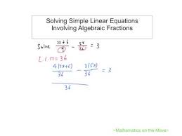 Solving Simple Linear Equations