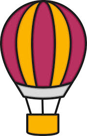 Flying Hot Air Balloon Flat Icon In