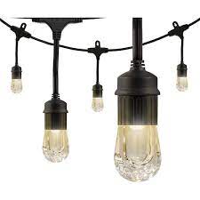 Enbrighten Cafe Led String Lights Black 36 Foot 18 Bulbs Weatherproof