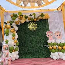 Oh Baby Green Backdrop Decor