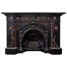 Red Victorian Cast Iron Fireplace