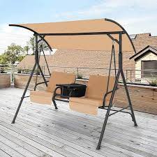 Gymax 2 Person Metal Canopy Porch Swing