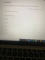 Solve The Following Trigonometric