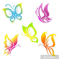 Wall Mural Beautiful Erfly Icon Set