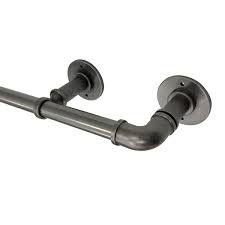 Single Curtain Rod Kit In Gunmetal