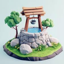 3d Wishing Well Icon Symbol Of Luck And