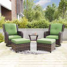Gardenbee 5 Piece Wicker Outdoor Patio