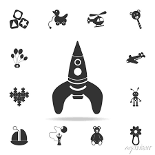 Spacecraft Toy Icon Detailed Set Of