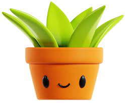 3d Rendering Cartoon Cute Plant Pot