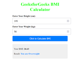 Bmi Calculator Using React Geeksforgeeks