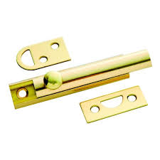 Polished Solid Brass Slide Door Bolt