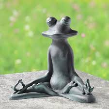 Spi Home 21089 Contented Yoga Frog Garden Sculpture