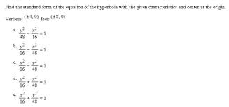 Find The Standard Form Of The Equation