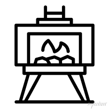 Outdoor Fireplace Icon Outline Outdoor
