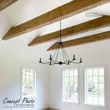 white washed faux wood ceiling beam
