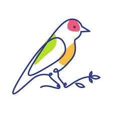 Animal Bird Canary Line Art Colorful