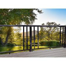 Black Aluminum Deck Railing Wide Picket