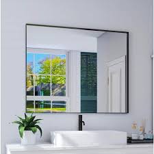 40 X 32 Organnice Black Frame Bathroom Vanity Mirror
