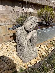 Sleeping Buddha Stone Statue Oriental