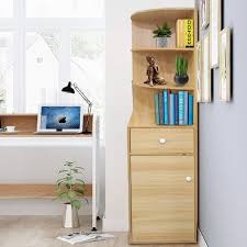 Walnut Wooden Corner Display Cabinet