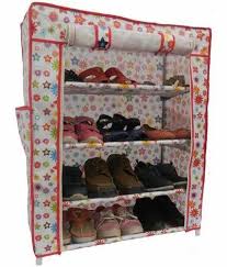 Non Woven Shoe Rack 4 Layer With Cover