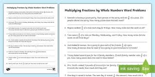 Multiply Whole Numbers By Fractions